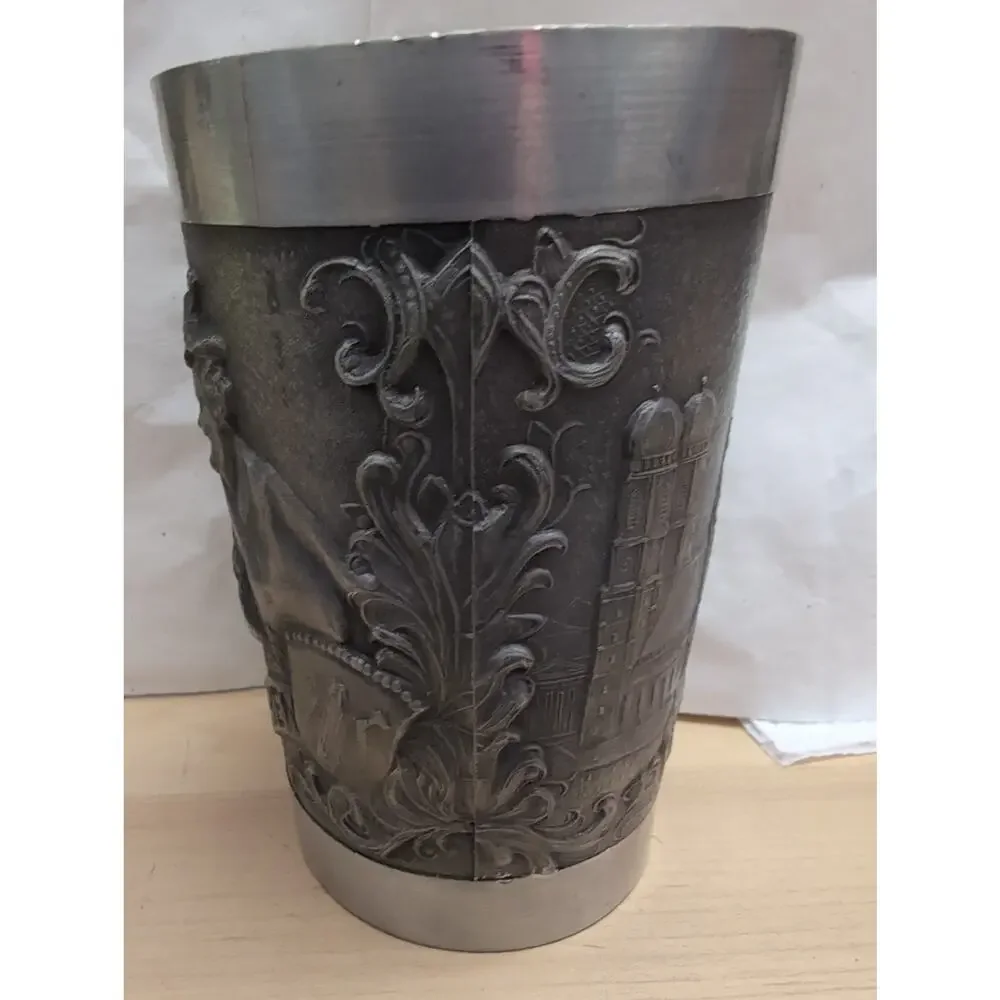 Vintage Zinn Becker Stuttgart German Pewter Munchen Munich Tumbler Wine Cup 5